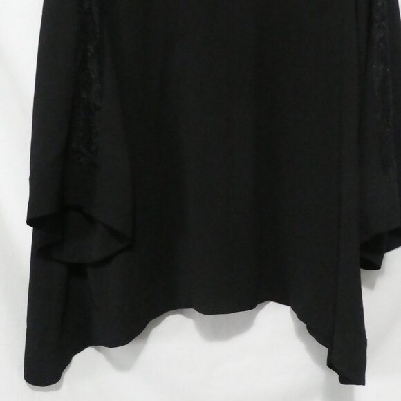 LOVE & LEGEND | size 16 | Black Long Sleeve V-NECK Blouse | Full Lace Arm Strips - Picture 13 of 14